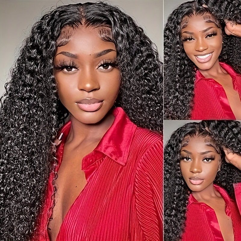Pre Cut Glueless Wigs Kinky Curly 7x6 HD Lace Closure Wigs Beginner Friendly Wear & Go Human Hair Wigs