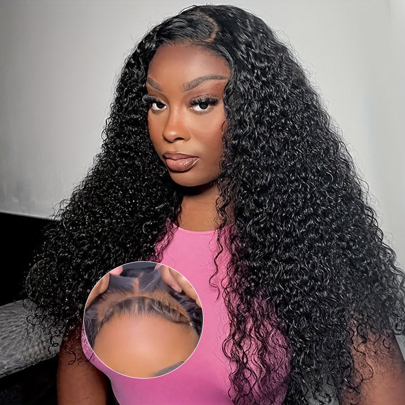 Pre Cut Glueless Wigs Kinky Curly 7x6 HD Lace Closure Wigs Beginner Friendly Wear & Go Human Hair Wigs