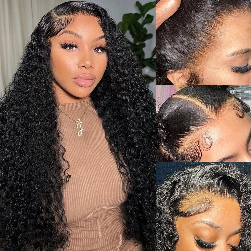 Pre Cut Glueless Wigs Kinky Curly 7x6 HD Lace Closure Wigs Beginner Friendly Wear & Go Human Hair Wigs