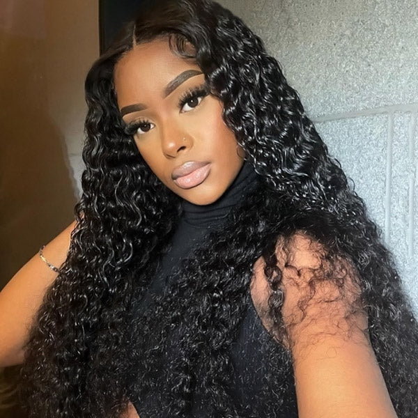 No Glue Wear & Go Wigs Deep Wave 5x5 Lace Closure Wig Pre Cut Glueless Human Hair Wigs