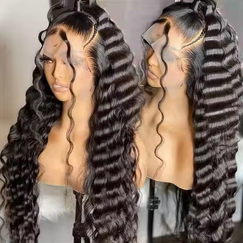 Hairsmarket Loose Deep Wave Wig 13x4 HD Full Lace Frontal Wigs Glueless 100% Human Hair Wigs