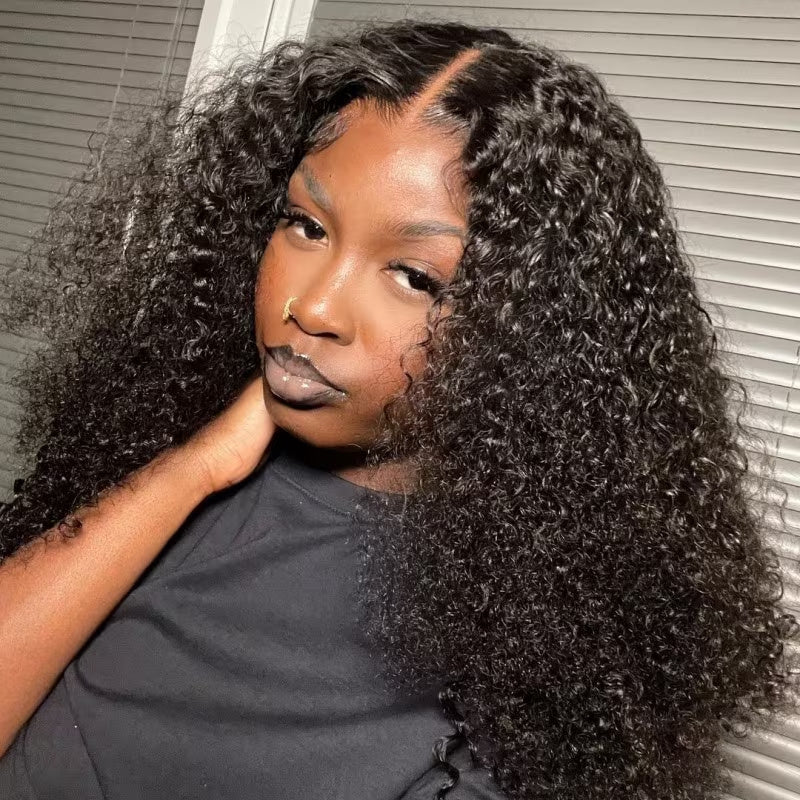 Hairsmarket Wear & Go Kinky Curly Glueless Wigs 13x4 Lace Front Wigs Bleached Knots 5x5 HD Lace Closure Wigs