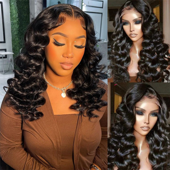 Loose Wave Double Drawn Wig HD 13x4 Lace Frontal Human Hair Wigs