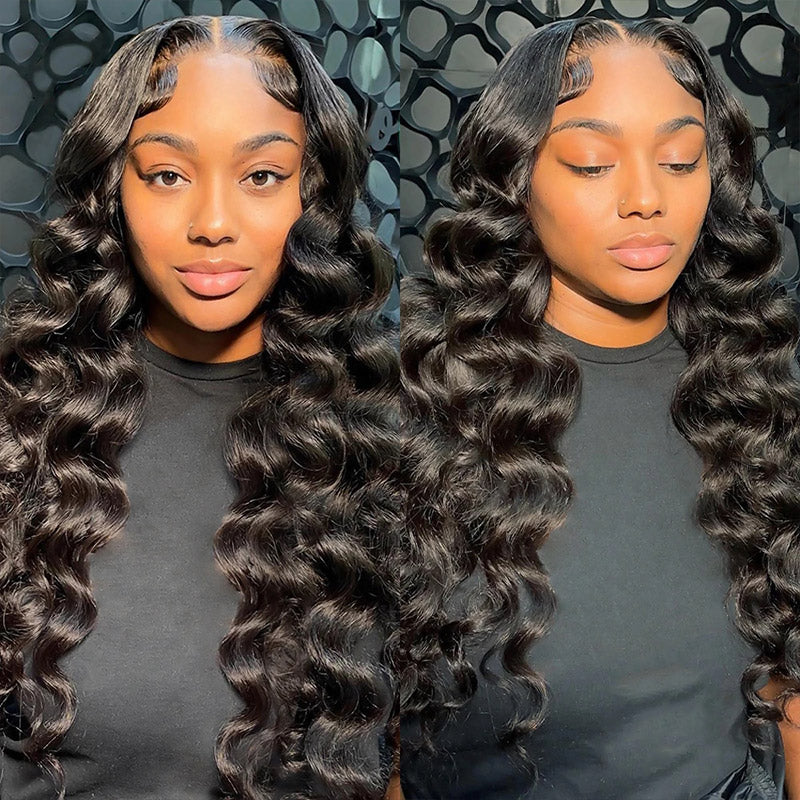 Pre Plucked Real HD Lace Frontal Wig 13x6 Loose Deep Wear & Go Glueless Wigs 180%