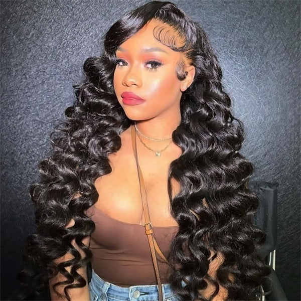 13x4 Lace Frontal With 3 Bundles Loose Deep Wave Brazilian Human Hair Extensions