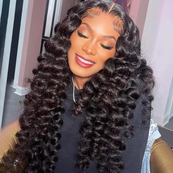 Pre Cut HD Glueless Wigs Loose Deep Wave Wear And Go Wigs 5x5 Lace Closure Wigs No Glue