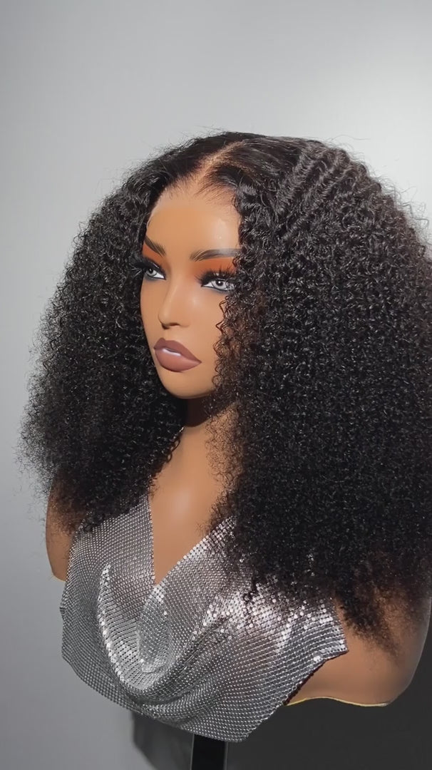 Hairsmarket Kinky Curly Glueless Wigs 13x4 Lace Front Wigs Bleached Knots 5x5 HD Lace Closure Wigs