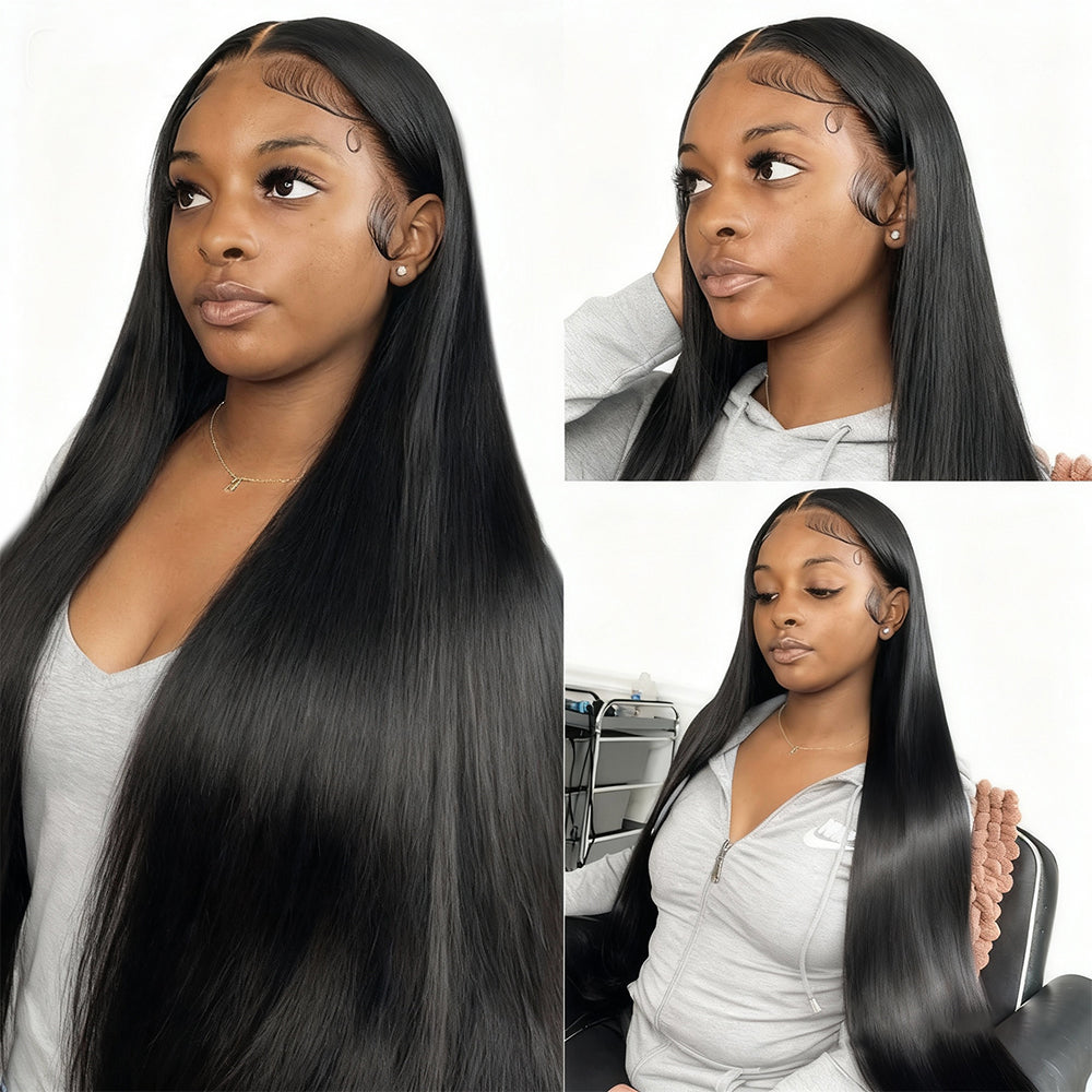 Hairsmarket 13x6 Full Lace Frontal Wig HD Transparent Lace Straight Wig Pre-Everything Glueless Wig 250% Density