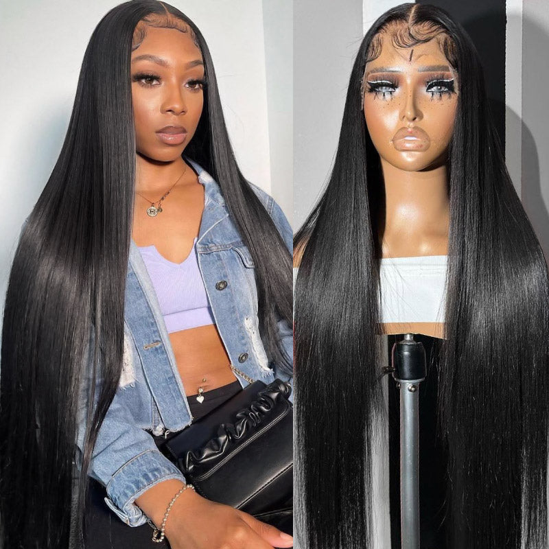 Wear & Go Pre Plucked Glueless Wigs 13x6 Invisible HD Lace Wig Straight Dome Cap Wig