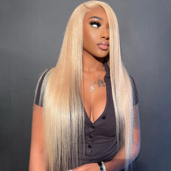 Wear & Go 613 Blonde Wigs Straight Hair 13x4 Lace Front Wigs Pre Cut HD Lace Frontal Wigs