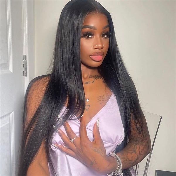 Pre Cut HD Lace Frontal Wigs Straight Hair Wear & Go Glueless Front Wigs Beginner Friendly