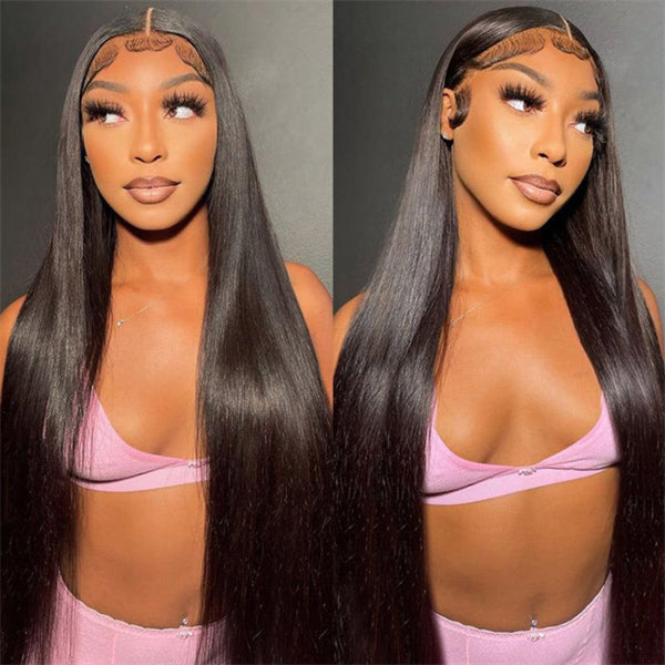 Pre Cut HD Lace Frontal Wigs Straight Hair Wear & Go Glueless Front Wigs Beginner Friendly