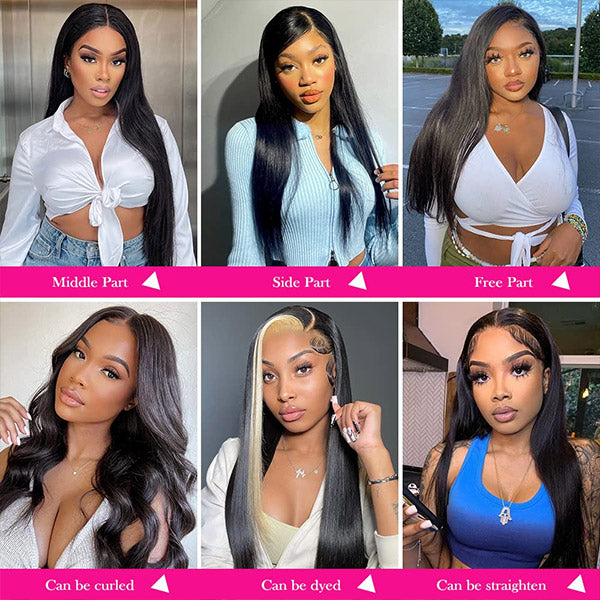 Pre Cut HD Lace Frontal Wigs Straight Hair Wear & Go Glueless Front Wigs Beginner Friendly