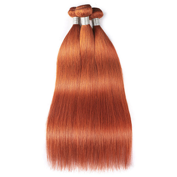 Hairsmaket Colored Bundles 613/Brown/Ginger/Highlight Human Hair Bundles with Closure
