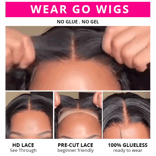 Wear & Go Wigs Body Wave 13x4 Lace Front Wig Pre Bleached Knots Ready To Go Wig