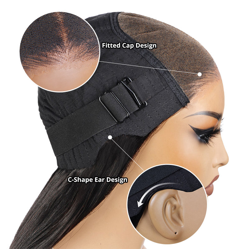 Hairsmarket Pre Bleached Knots Kinky Straight Wear & Go Wigs HD 5x5 Lace Closure Wigs Yaki Human Hair