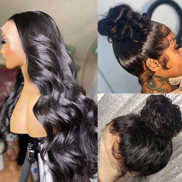 360 Lace Frontal Wigs Body Wave Lace Wig Pre Plucked With Baby Hair, T Part Human Hair Wigs