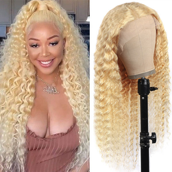 613 Blonde Deep Wave 13*4 Lace Front Human Hair Wigs HD Lace Wigs Plucked
