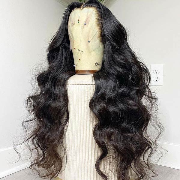 Hairsmarket Body Wave 13x4 Lace Front Wigs HD Transparent Glueless Human Hair Wigs 200% Density