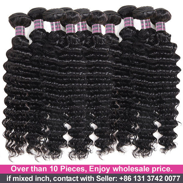 Wholesale Virgin Human Hair Bundles 10 Pieces Deep Wave Hair