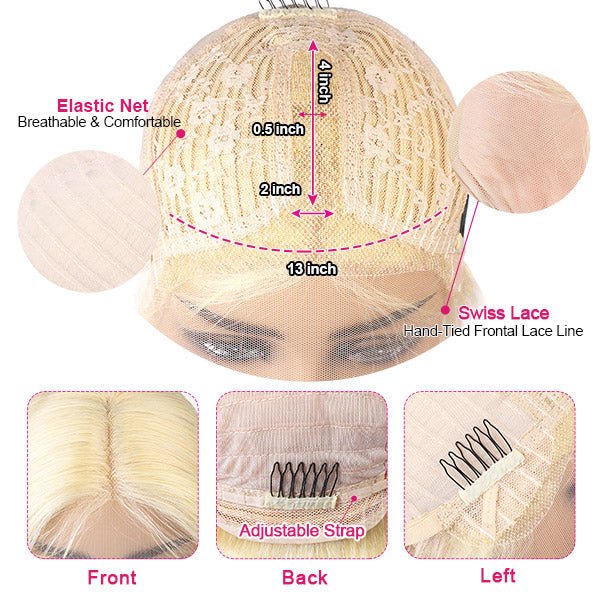 Hairsmarket Short Bob Lace Wig, 613
