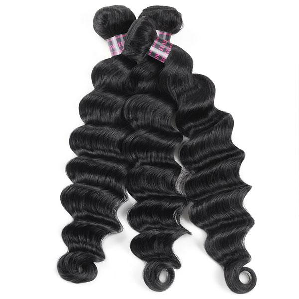 Ishow Hair Peruvian Human Hair Loose Deep Wave 3 Bundles Unprocessed Virgin Hair