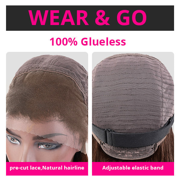 Wear & Go Wigs Highlight Honey Blonde Glueless Wigs Straight Hair 13x4 Lace Front Wigs Pre Cut Lace