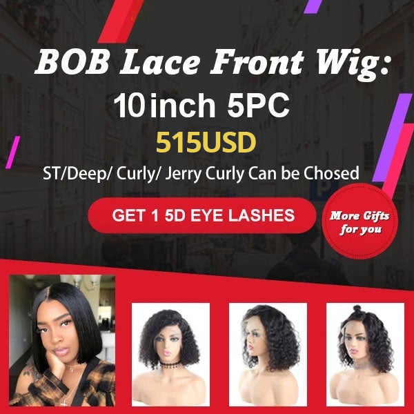 $515 BOB Lace Front Wig Package Deal (10 Inch 5PCS)