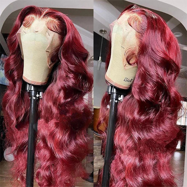 Body Wave Burgundy Lace Front Wig 13x4 HD Colored Lace Front Wigs