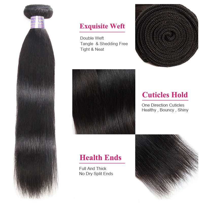 Straight Hair Bundles Brazilian Straight Human Hair Weave 3 Bundles