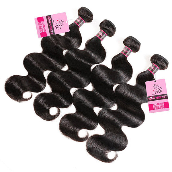 8A Quality Body Wave Human Hair 3 Bundles With 5*5 Lace Closure