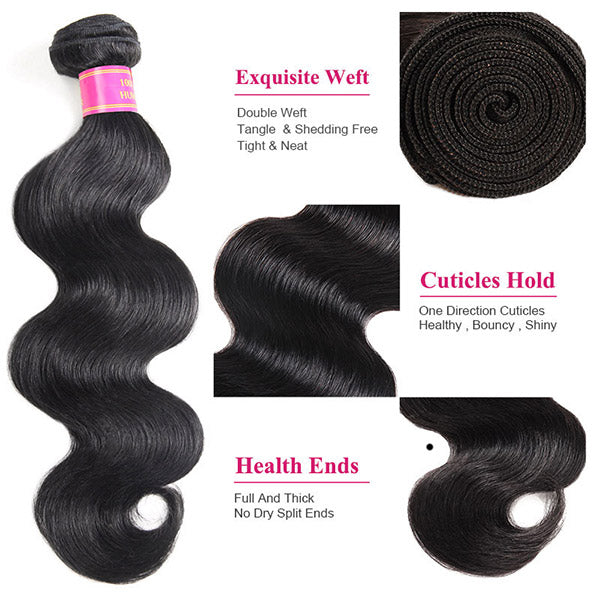 Meetu 8A Non Remy Brazilian Virgin Hair Body Wave Human Hair 3 Bundles