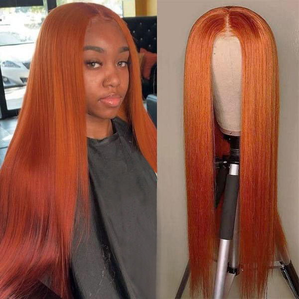 Ginger Color 13*6*1 T Part Wigs Straight HD Lace Wigs