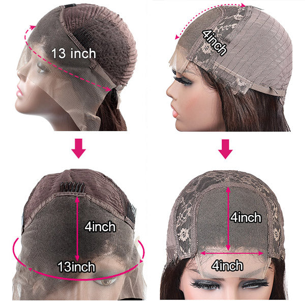 Brown Lace Front Wigs Short Straight Hair Bob Lace Wig 4x4 Bob Straight Wig