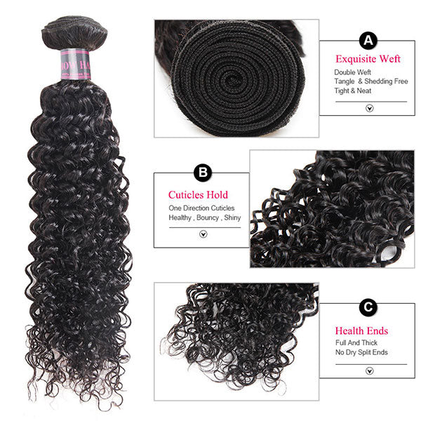 Ishow Hair Curly Wave 2 Bundles Virgin Human Hair Extensions
