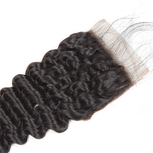 Ishow Deep Wave Human Hair 4x4 Swiss Lace Closure