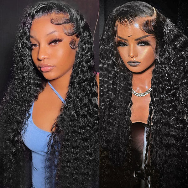 13x4 Lace Front Wigs Deep Wave Human Hair Wig 32 Inch 180% HD Lace Wigs