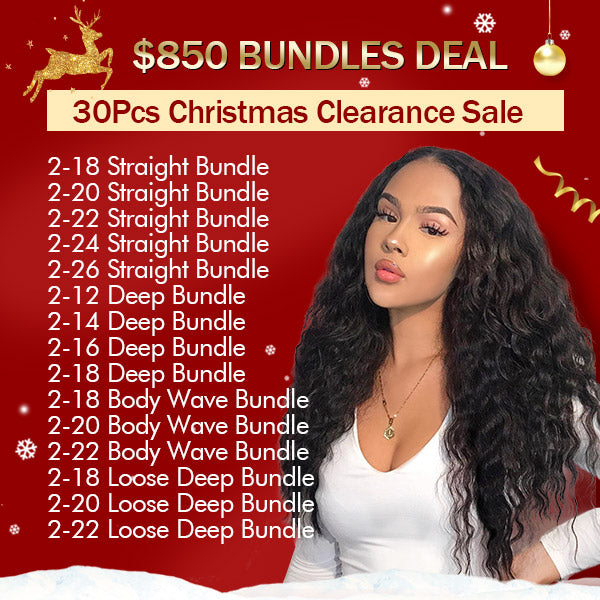 $850 Hair Bundles Deal 100% Virgin Human Hair 30Pcs