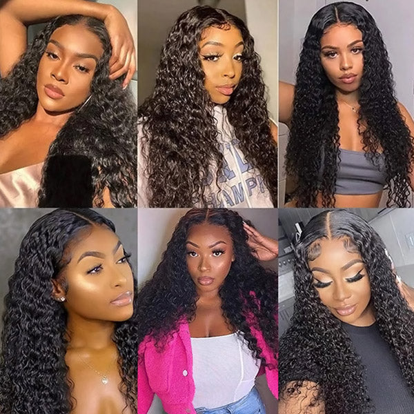 4x4 HD Glueless Lace Closure Wig Curly Human Hair Wigs 30 Inch 180% Density