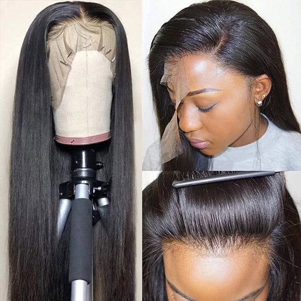 13x2 Frontal Wig Virgin Straight Lace Front Wig HD Human Hair Lace Wigs 32 Inch