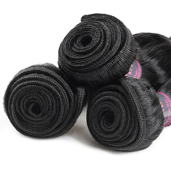 Ishow Malaysian Virgin Human Hair Loose Deep Wave Hair 4 Bundles With Closure