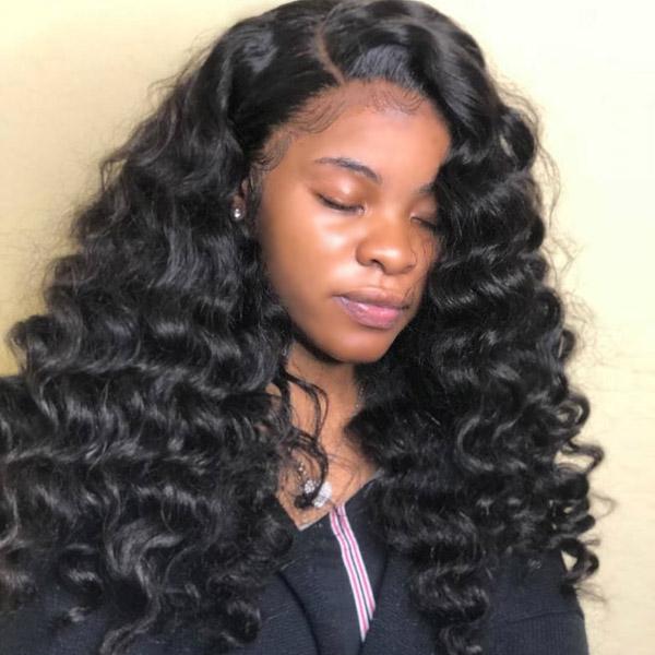 Brazilian Human Hair Loose Deep 3 Bundles With Lace Closure