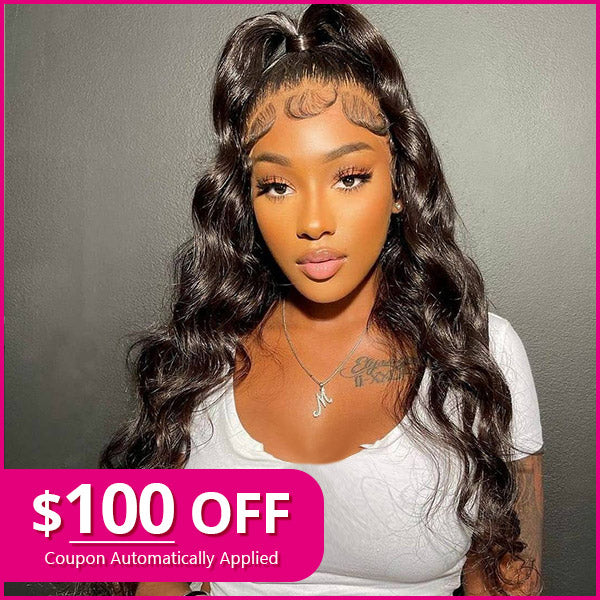 $100 Off Loose Wave Virgin Human Hair 13x4 Lace Front Wigs