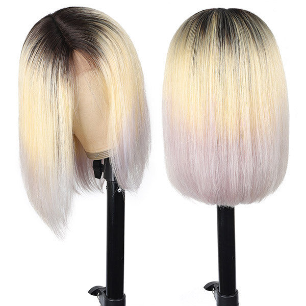 613 Blonde Hair Wigs 150% Density Short Bob Lace Wigs Ombre Colored Lace Wigs