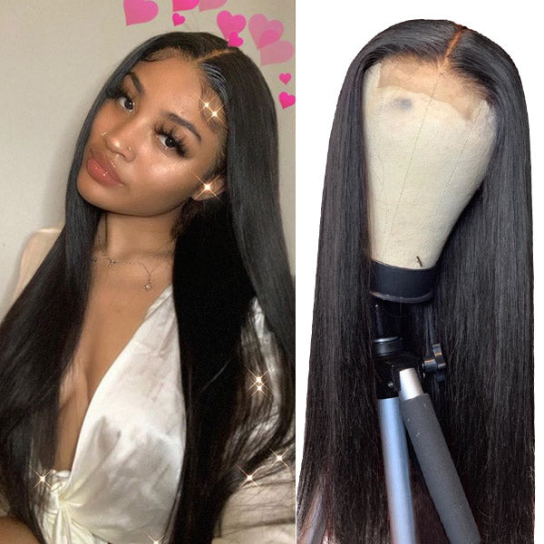 Hairsmarket Straight Human Hair Wigs 4x4 Lace Front Wig 8-30 Inch