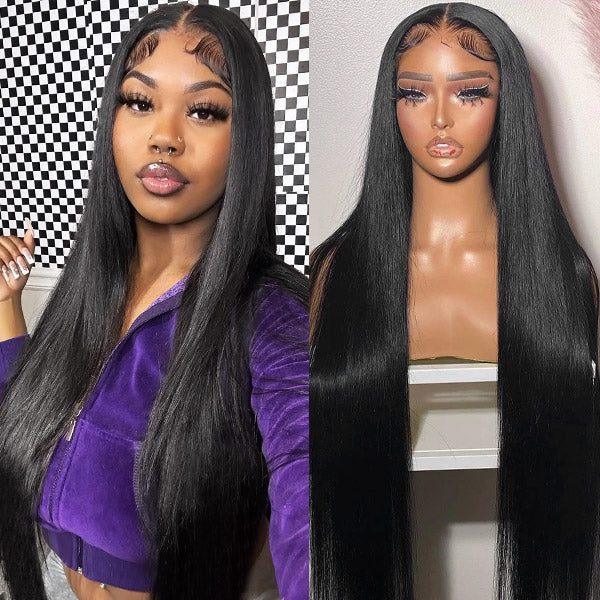Products Straight Human Hair Wig 4x4 Lace Closure Wig HD Transparent Lace Wigs