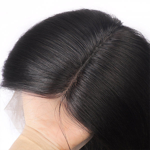 Hairsmarket Peruvian Hair 360/Tpart Straight Lace Frontal Wig 150% Density