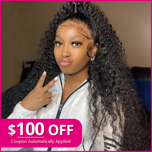 $100 Off 13x4 Water Wave Hair Lace Front Wigs 30 Inch