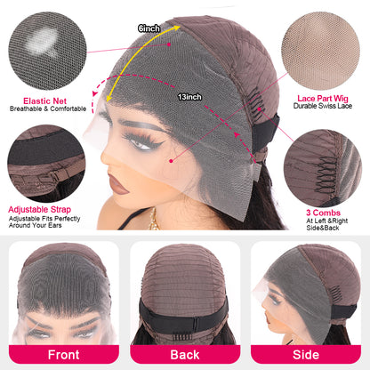 Hairsmarket Full Lace Frontal 13x6 Human Hair Wig Loose Deep Pre-Plucked Glueless Wigs HD Transparent Lace 250% Density