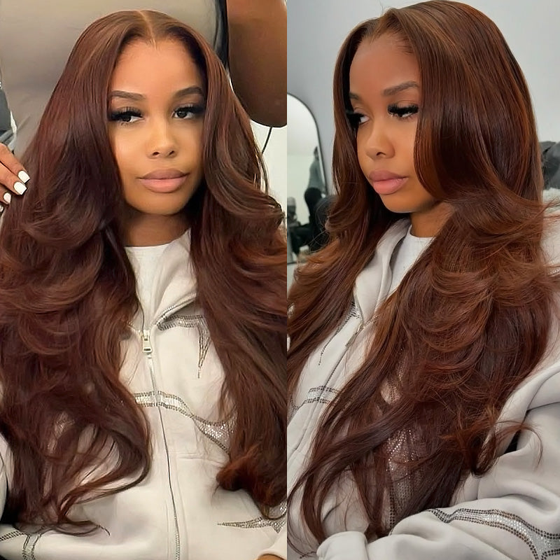 Hairsmarket Brown Wig Body Wave Lace Front Wigs Chocolate Brown 13x4 Lace Frontal Wig Barbie HD Lace Human Hair Wigs